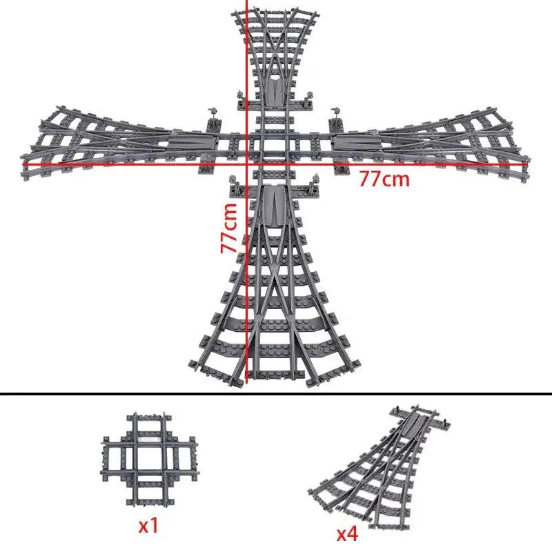  Lego Compatible Blocks Durable Train Tracks Crossing -  ToylandEU™