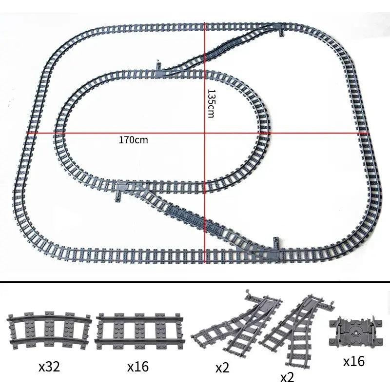 Lego Compatible Blocks Durable Train Tracks Crossing -  ToylandEU™