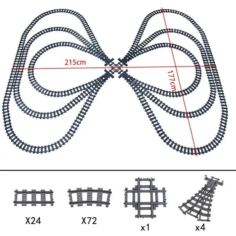  Lego Compatible Blocks Durable Train Tracks Crossing -  ToylandEU™