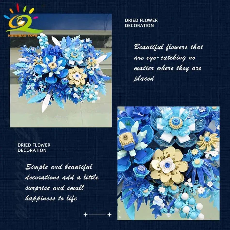  Lego Compatible Blue Flower Bouquet Blocks Set For Kids -  ToylandEU™