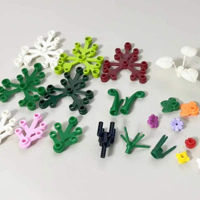 28573 2417 2423 19119 4727 32606 32607 6255 Plant Tree Leaf Flower Building Block Toy For Children Compatible Assemblage DIY MOC - ToylandEU