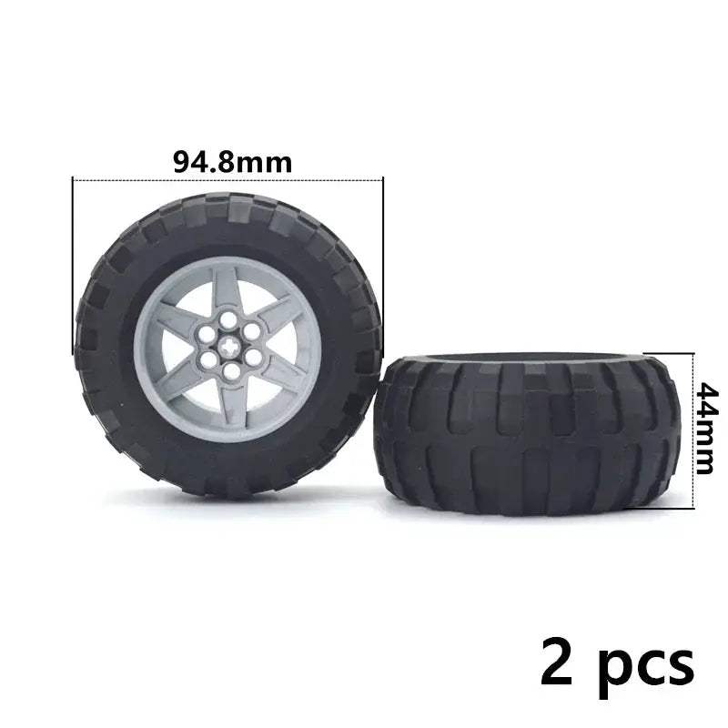 MOC Technical Tire Wheel Cross Hole Set Motorcycle Car Truck Wheels 44309 92402 32019 54120 11957 Construction Building Block - ToylandEU