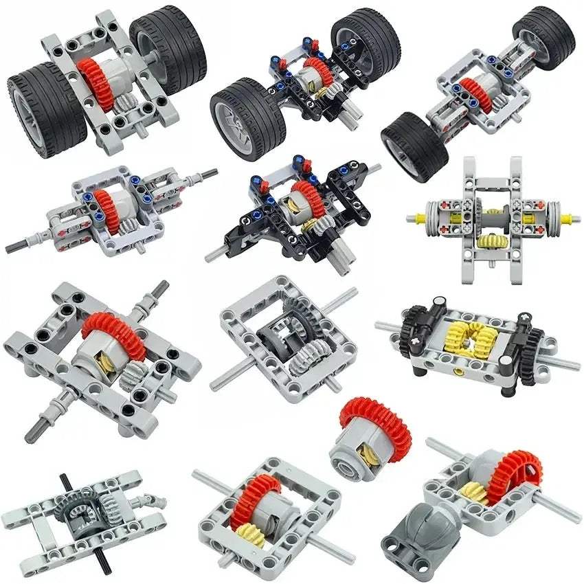 MOC Technical Tire Wheel Cross Hole Set Motorcycle Car Truck Wheels 44309 92402 32019 54120 11957 Construction Building Block - ToylandEU