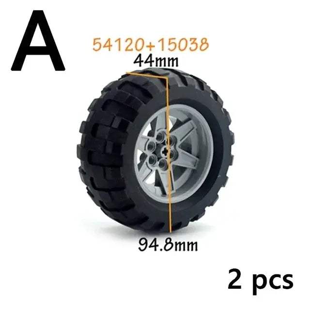 MOC Technical Tire Wheel Cross Hole Set Motorcycle Car Truck Wheels 44309 92402 32019 54120 11957 Construction Building Block - ToylandEU