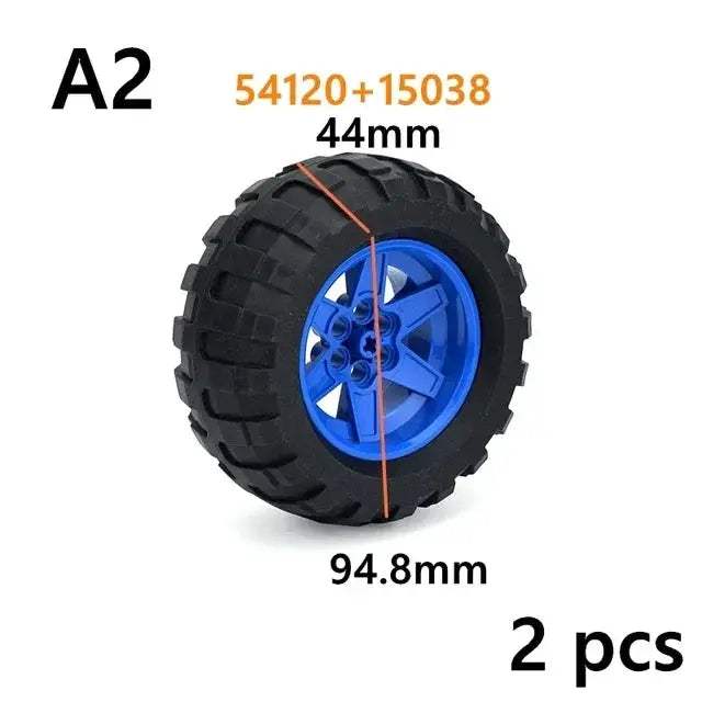 MOC Technical Tire Wheel Cross Hole Set Motorcycle Car Truck Wheels 44309 92402 32019 54120 11957 Construction Building Block - ToylandEU