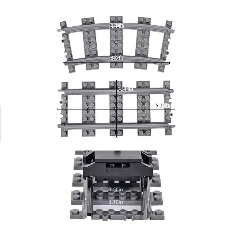 Lego Compatible Building Blocks City Train Tracks Set - ToylandEU