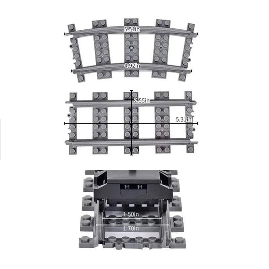Lego Compatible Building Blocks City Train Tracks Set - ToylandEU