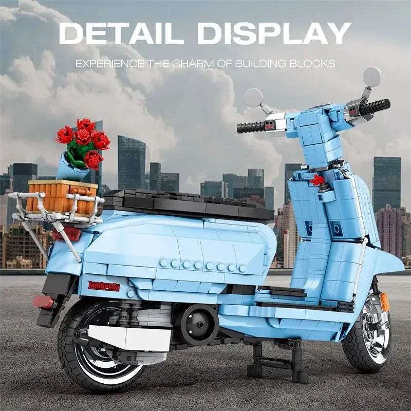 NEW Technical Roman Holiday 125 Famous Motorcycle City 10298 MOTO Assembled Building Blocks Brick Model Toy For Kids Gift Decor - ToylandEU