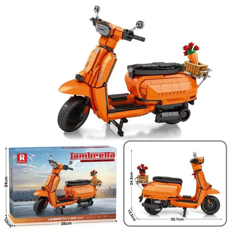 NEW Technical Roman Holiday 125 Famous Motorcycle City 10298 MOTO Assembled Building Blocks Brick Model Toy For Kids Gift Decor - ToylandEU
