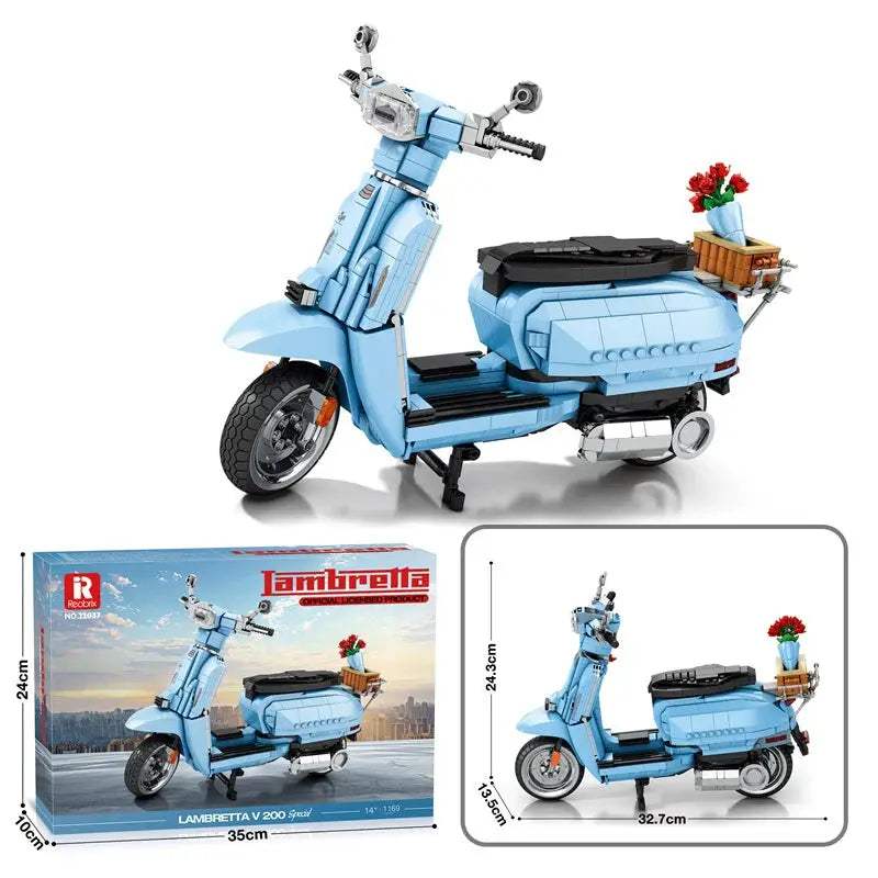 NEW Technical Roman Holiday 125 Famous Motorcycle City 10298 MOTO Assembled Building Blocks Brick Model Toy For Kids Gift Decor - ToylandEU