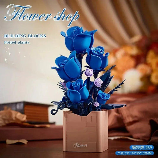  Lego Compatible Building Blocks Ice Blue Rose DIY Gift -  ToylandEU™
