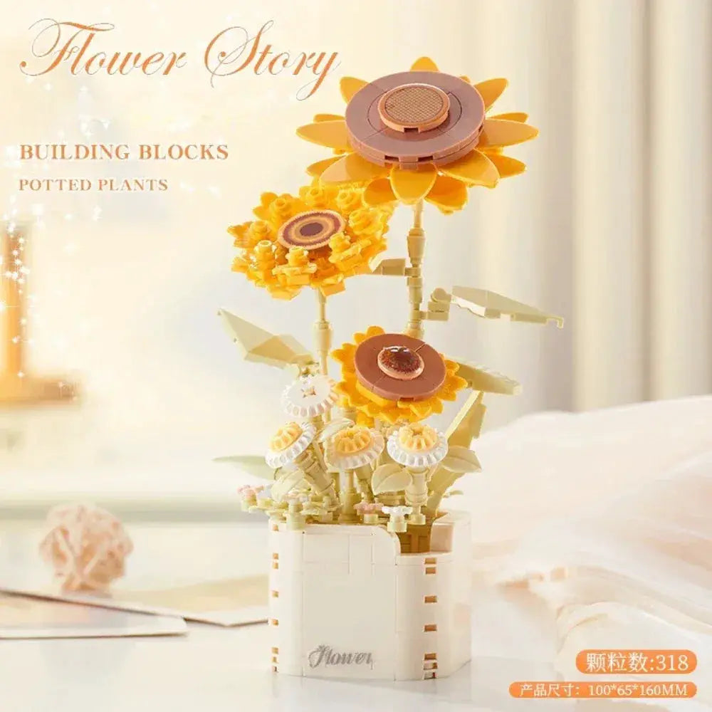 Lego Compatible Building Blocks Ice Blue Rose For DIY Gift - ToylandEU