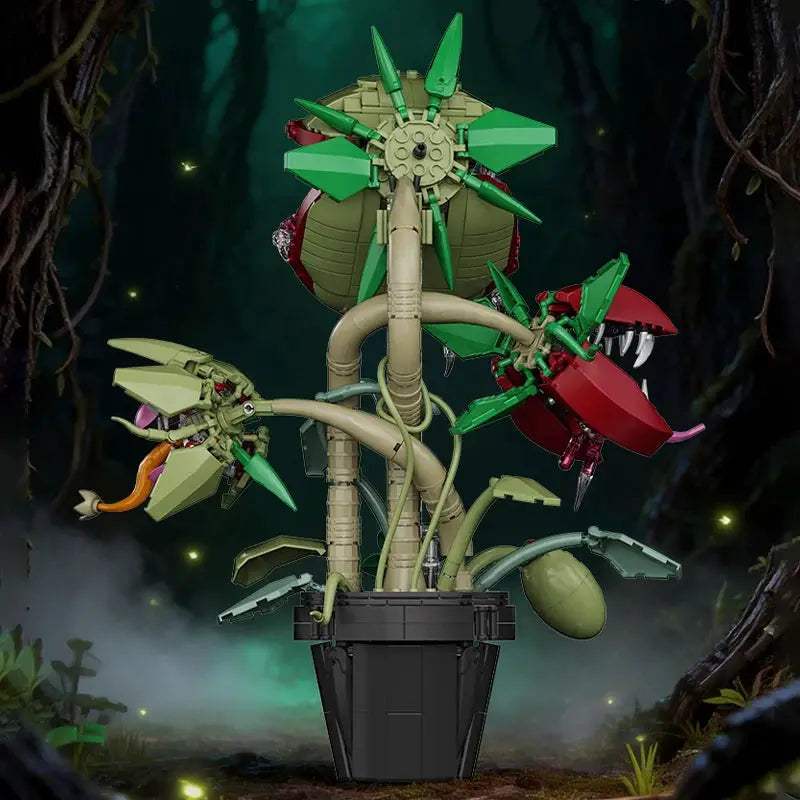 Creative Carnivorous Potted Plant Man-Eating Flower Building Blocks Home Decoration Collection MOC Bricks Toys For Children Gift - ToylandEU