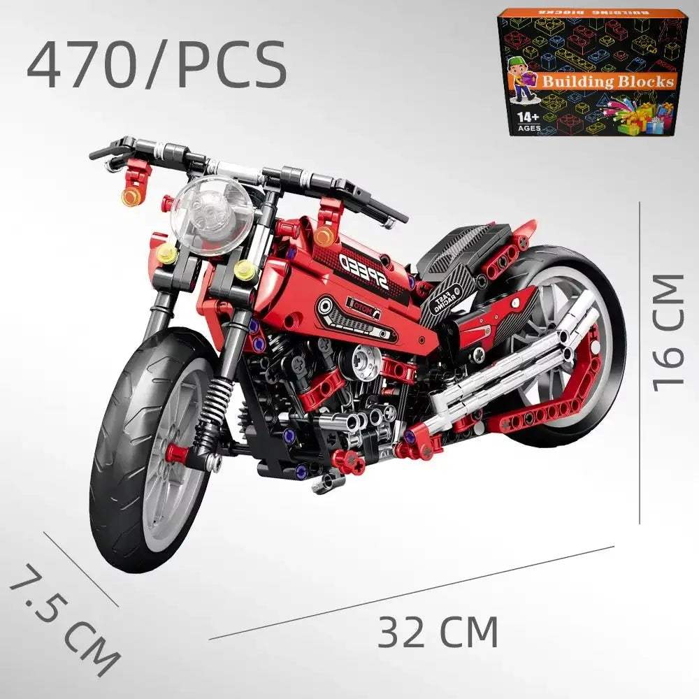 City Tech Motorcycle Car Model Building Blocks City Sports Rapid Racing Motorbike Model Bricks Toy for Childrens Gift - ToylandEU