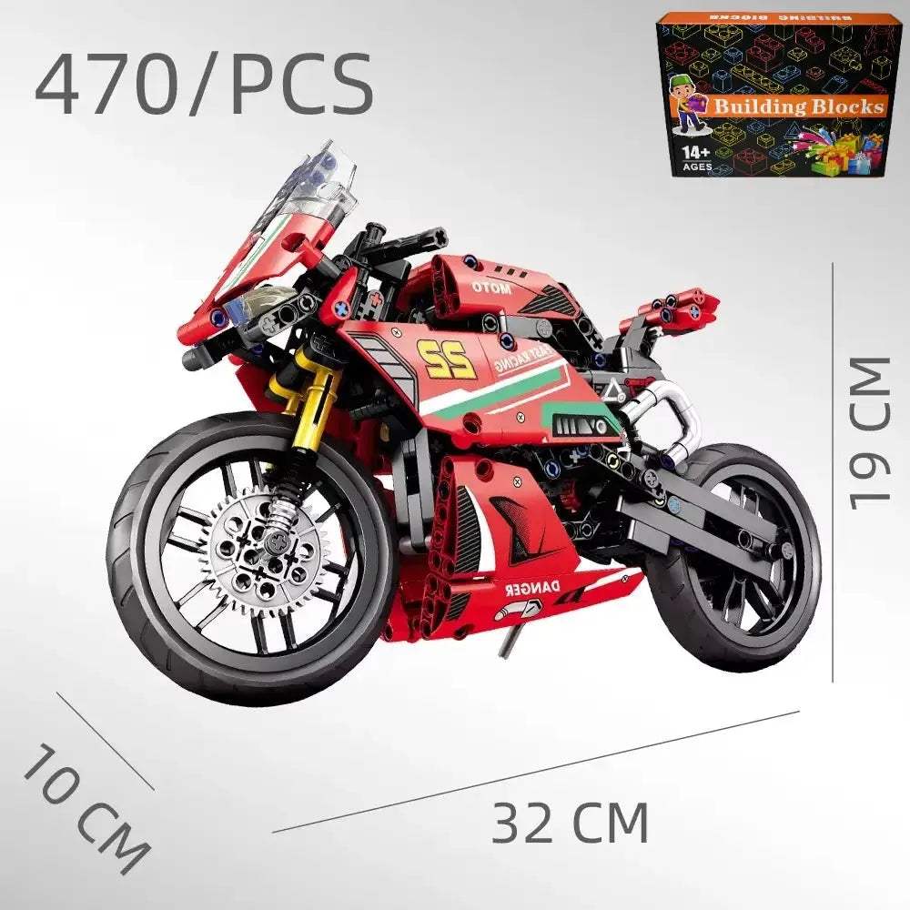 City Tech Motorcycle Car Model Building Blocks City Sports Rapid Racing Motorbike Model Bricks Toy for Childrens Gift - ToylandEU