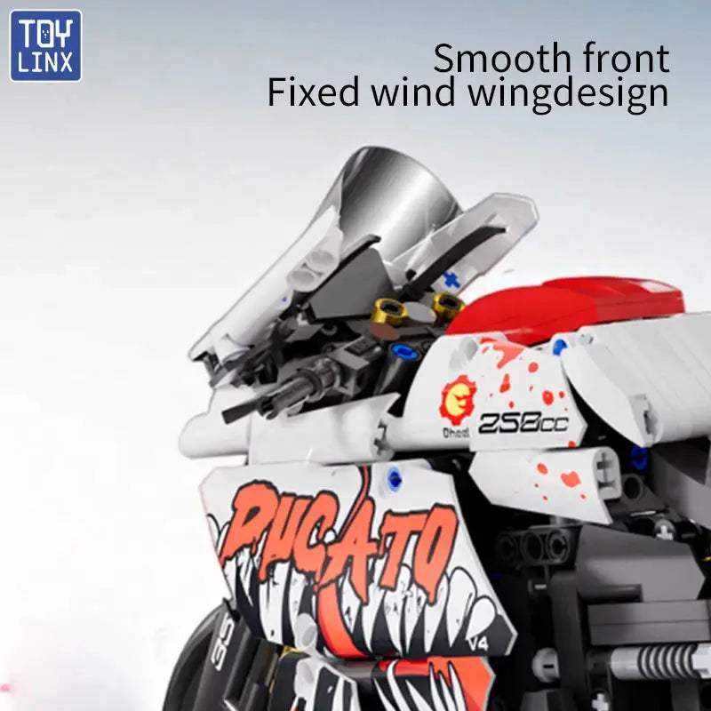 TOYLINX 833pcs Technical City Motorcycle MOC Sport Car Building Blocks 1:10 Scale Motorbike DIY Supercar Bricks Toys For Boys - ToylandEU