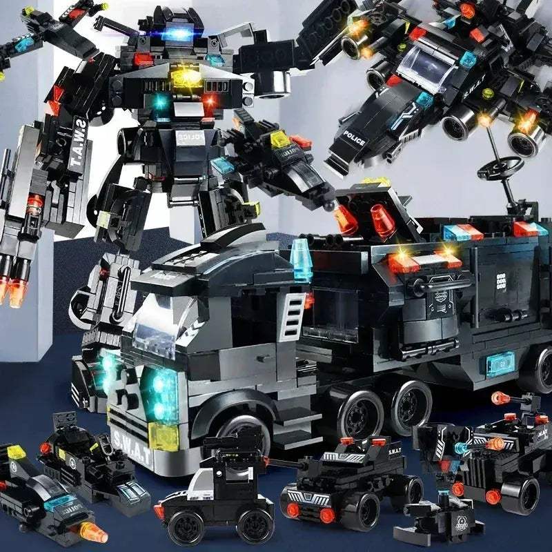 Lego Compatible Building Blocks SWAT Police Station Set For Kids - ToylandEU