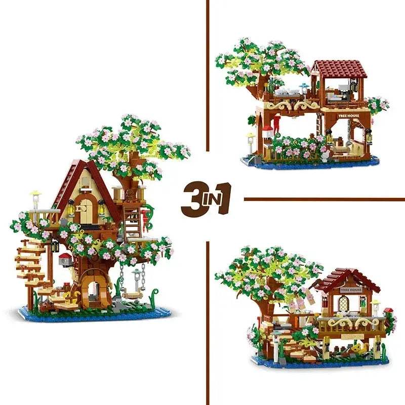 Lego Compatible Building Blocks Three In One Sakura Treehouse Set - ToylandEU