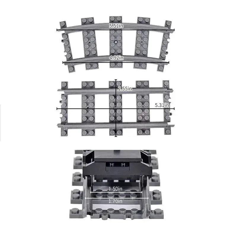  Lego Compatible Building Blocks Train Track Set Durable -  ToylandEU™