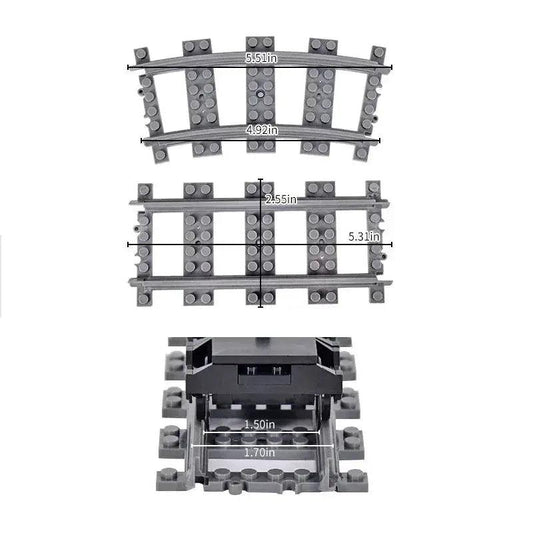  Lego Compatible Building Blocks Train Track Set Durable -  ToylandEU™