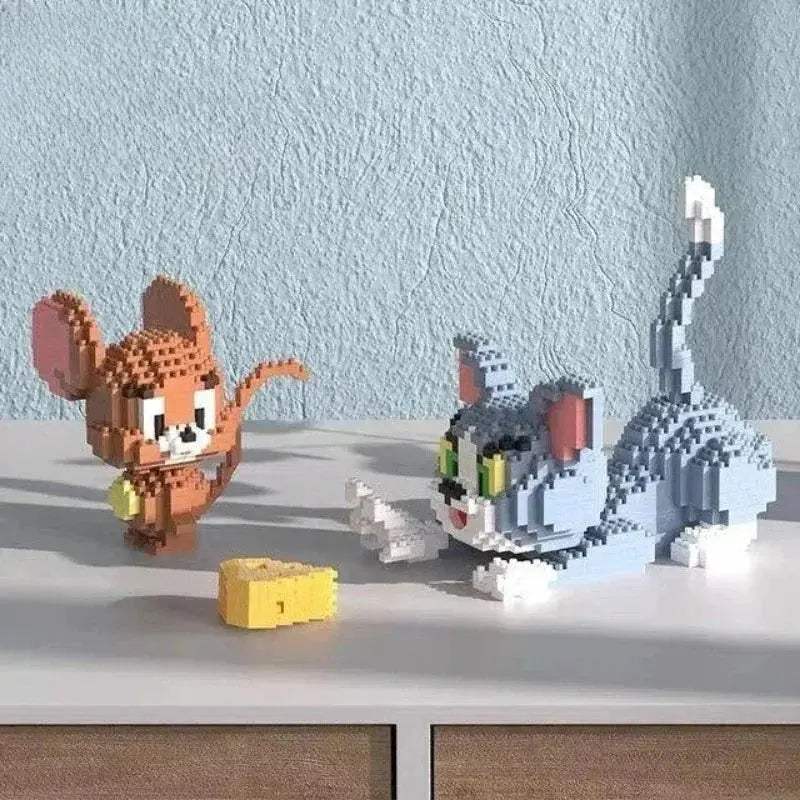 Ute Cat and Mischievous Mouse Children's Building Block Toys Mini Bricks 3D Model Children's Adult Gift - ToylandEU