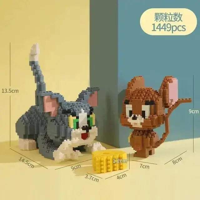 Ute Cat and Mischievous Mouse Children's Building Block Toys Mini Bricks 3D Model Children's Adult Gift - ToylandEU