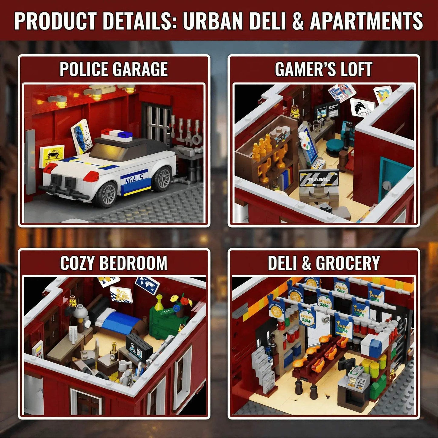  Lego Compatible City Building Blocks Kit 11 Figures CE -  ToylandEU™