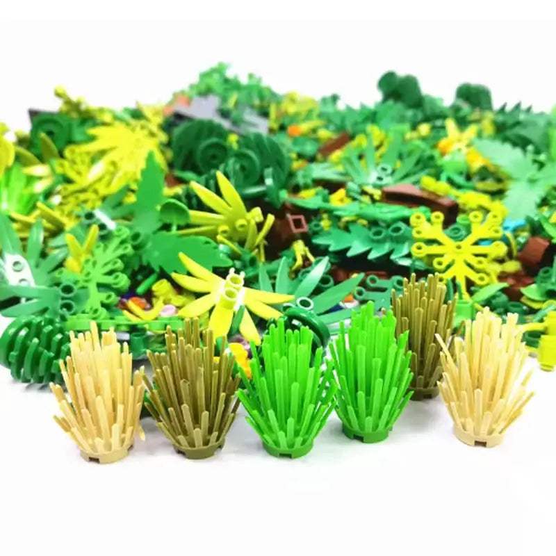 MOC City Plant Building Blocks Accessories Flower Leaves Prickly Shrubs Pine Green Grass Clover Orange Tree Mini DIY Toys F026 - ToylandEU
