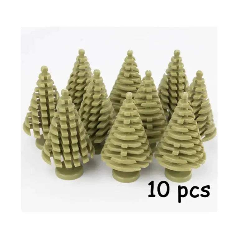 MOC City Plant Building Blocks Accessories Flower Leaves Prickly Shrubs Pine Green Grass Clover Orange Tree Mini DIY Toys F026 - ToylandEU