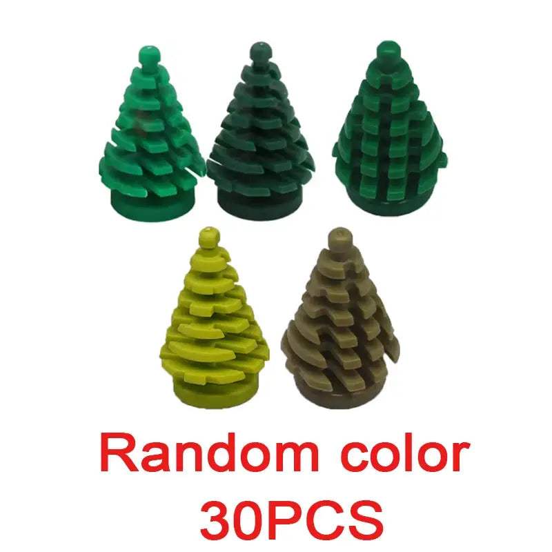 MOC City Plant Building Blocks Accessories Flower Leaves Prickly Shrubs Pine Green Grass Clover Orange Tree Mini DIY Toys F026 - ToylandEU
