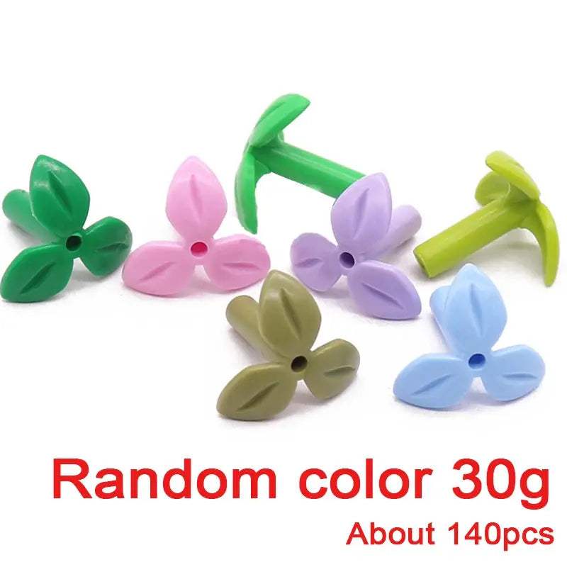 MOC City Plant Building Blocks Accessories Flower Leaves Prickly Shrubs Pine Green Grass Clover Orange Tree Mini DIY Toys F026 - ToylandEU