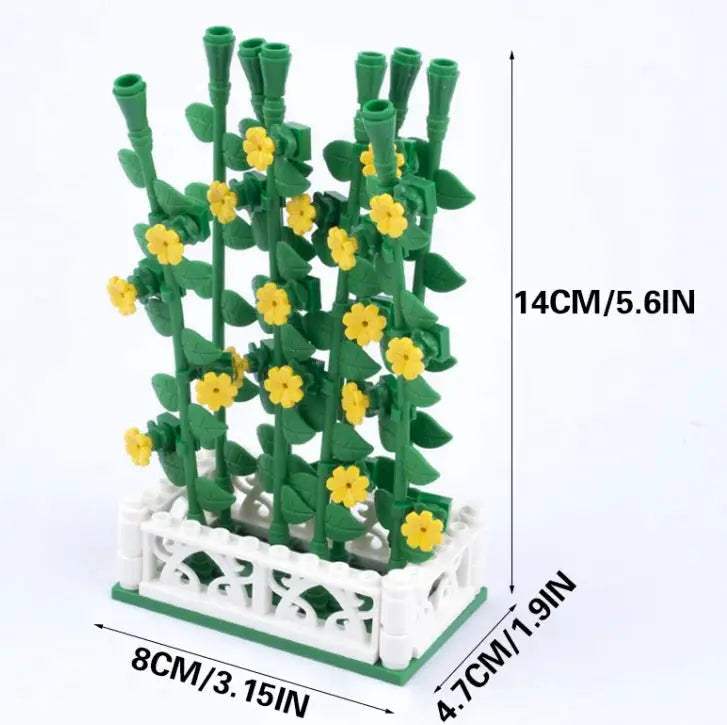 MOC City Plant Building Blocks Accessories Flower Leaves Prickly Shrubs Pine Green Grass Clover Orange Tree Mini DIY Toys F026 - ToylandEU