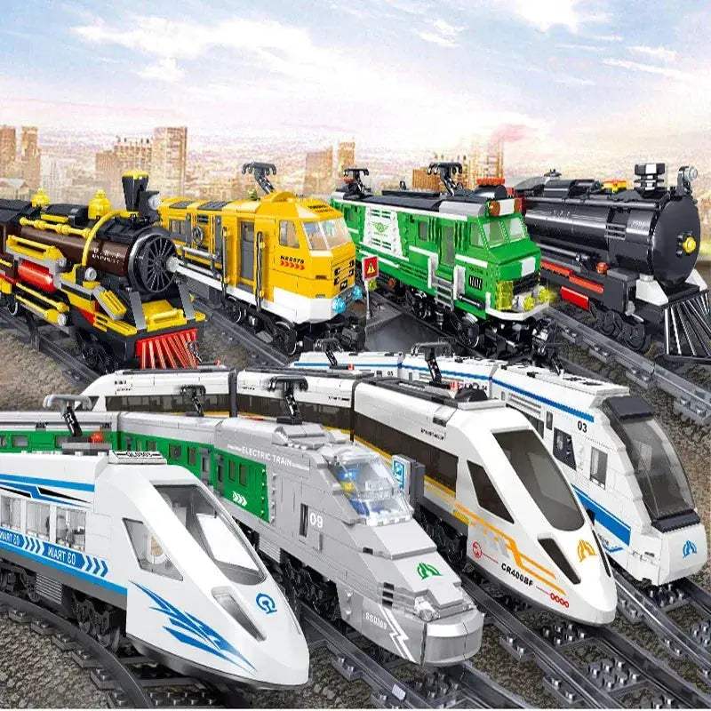 Lego Compatible City Train Set Building Blocks With Tracks - ToylandEU