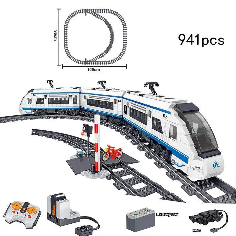 Lego Compatible City Train Set Building Blocks With Tracks - ToylandEU