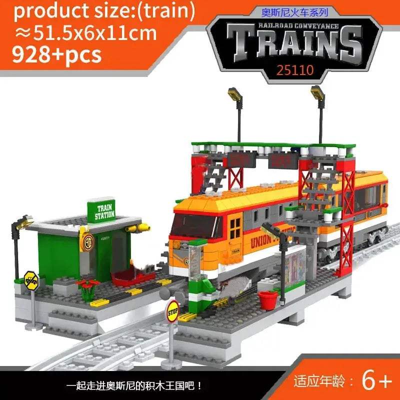 Lego Compatible City Train Set Building Blocks With Tracks - ToylandEU