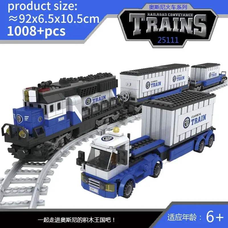Lego Compatible City Train Set Building Blocks With Tracks - ToylandEU