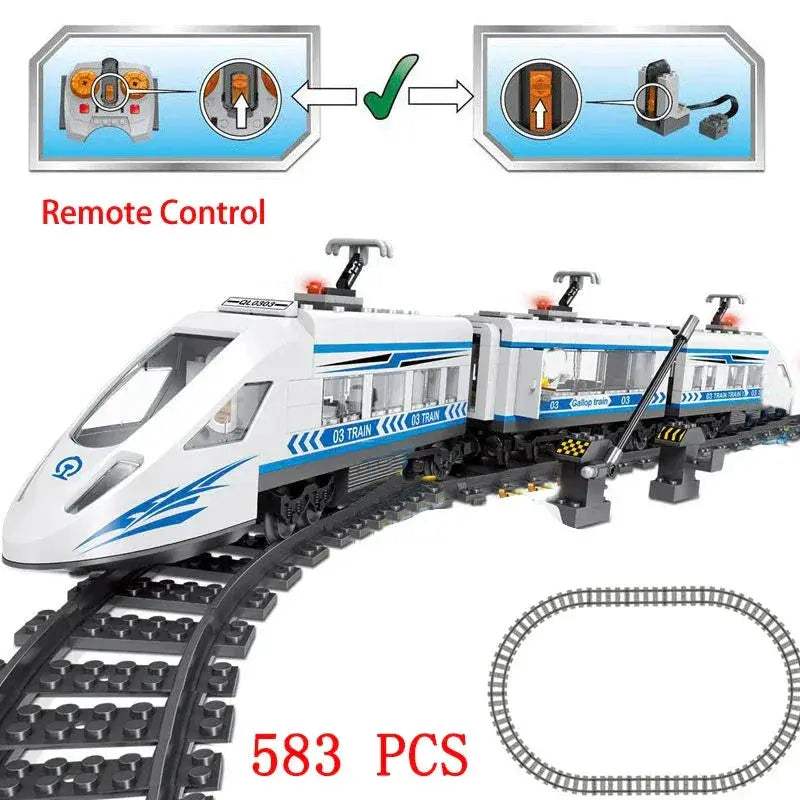 Lego Compatible City Train Set Building Blocks With Tracks - ToylandEU