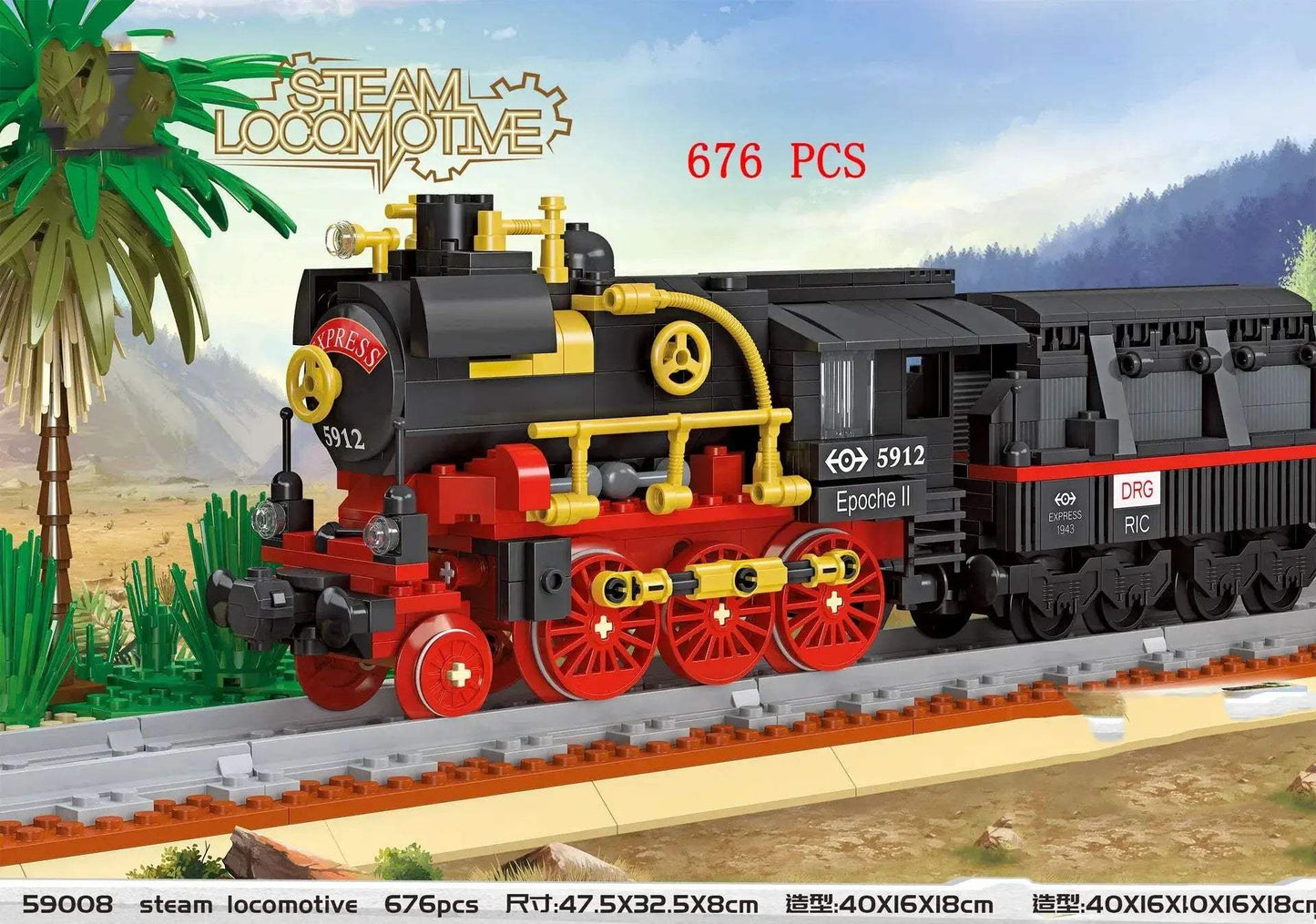 Lego Compatible City Train Set Building Blocks With Tracks - ToylandEU