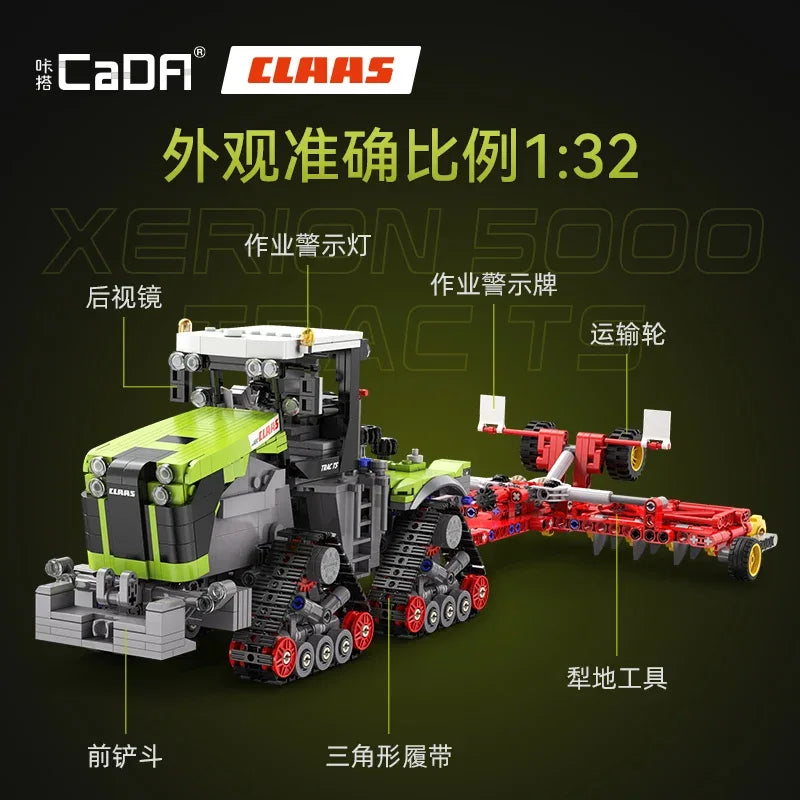 Lego Compatible Claas Tractor Building Blocks Set 1336pcs - ToylandEU