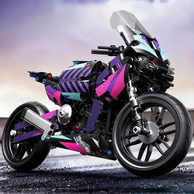 Lego Compatible Cyberpunk BMW Motorcycle Colorful Building Kit Toy Gift - ToylandEU