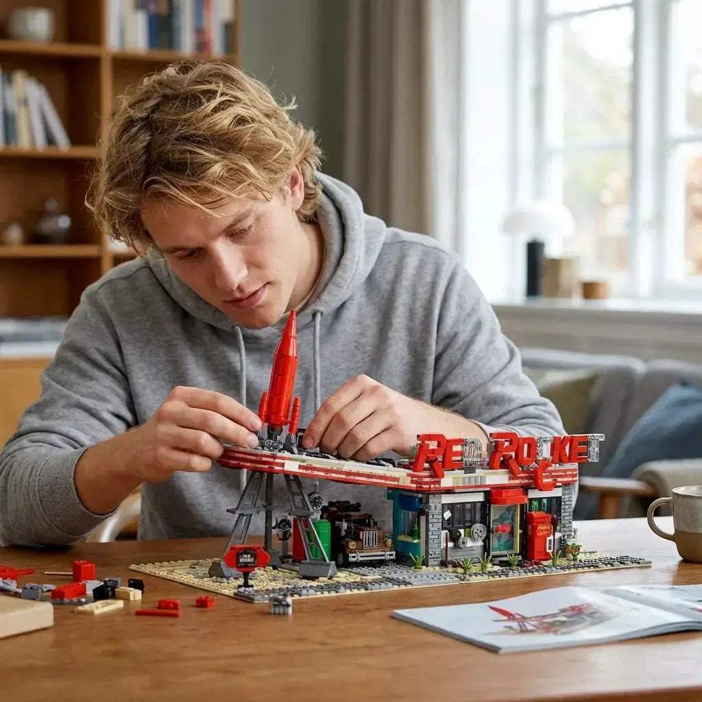 Lego Compatible Doomsday Gas Station Architecture Building Kit - ToylandEU