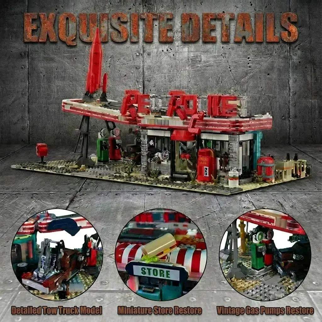 Lego Compatible Doomsday Gas Station Creative Building Kit - ToylandEU