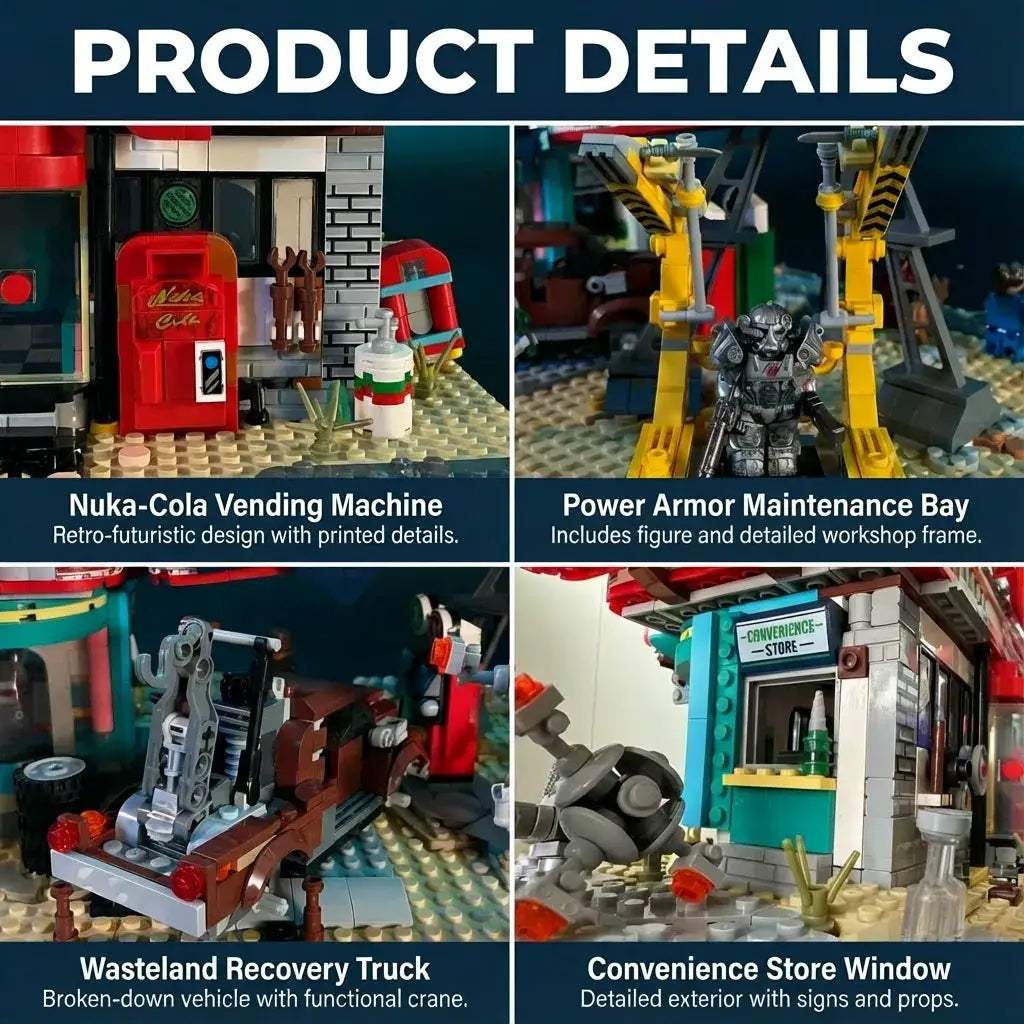 Lego Compatible Doomsday Gas Station Creative Building Kit - ToylandEU