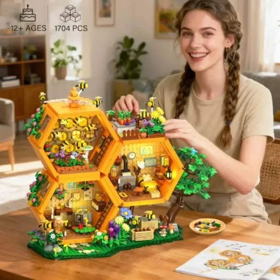 Lego Compatible Farm Bee House Building Kit With Lights - ToylandEU