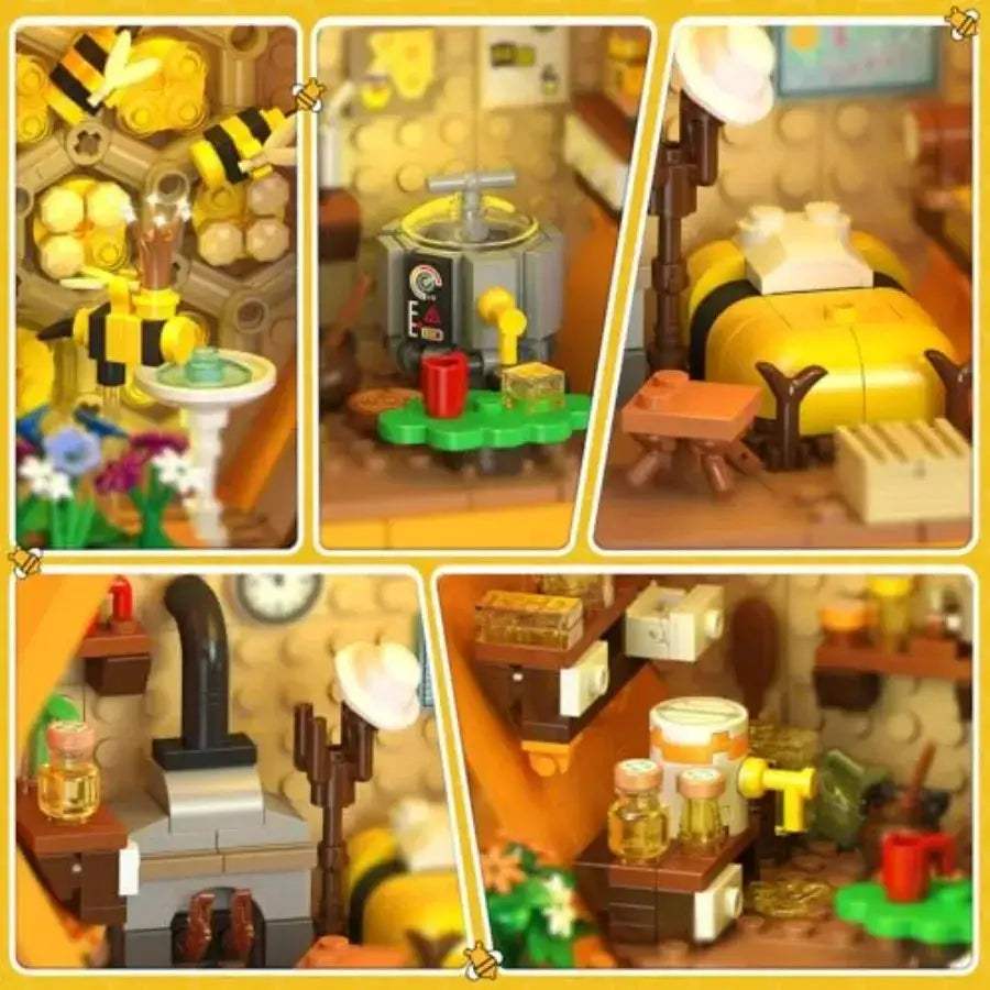 Lego Compatible Farm Bee House Building Kit With Lights - ToylandEU