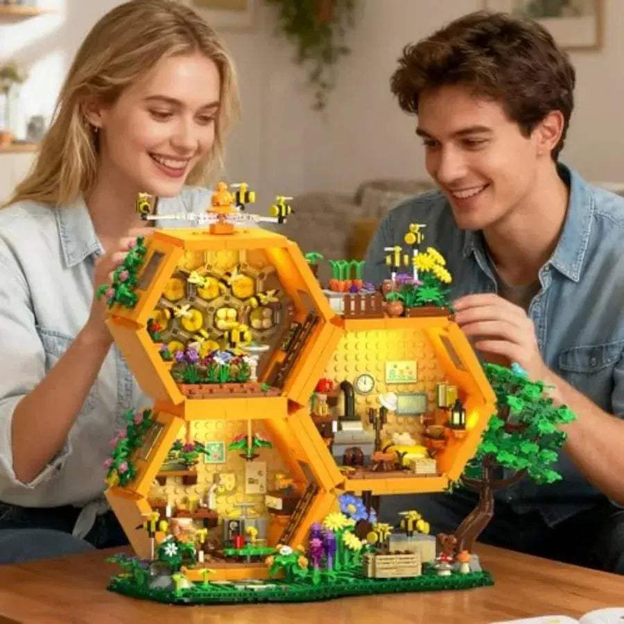 Lego Compatible Farm Bee House Building Kit With Lights - ToylandEU