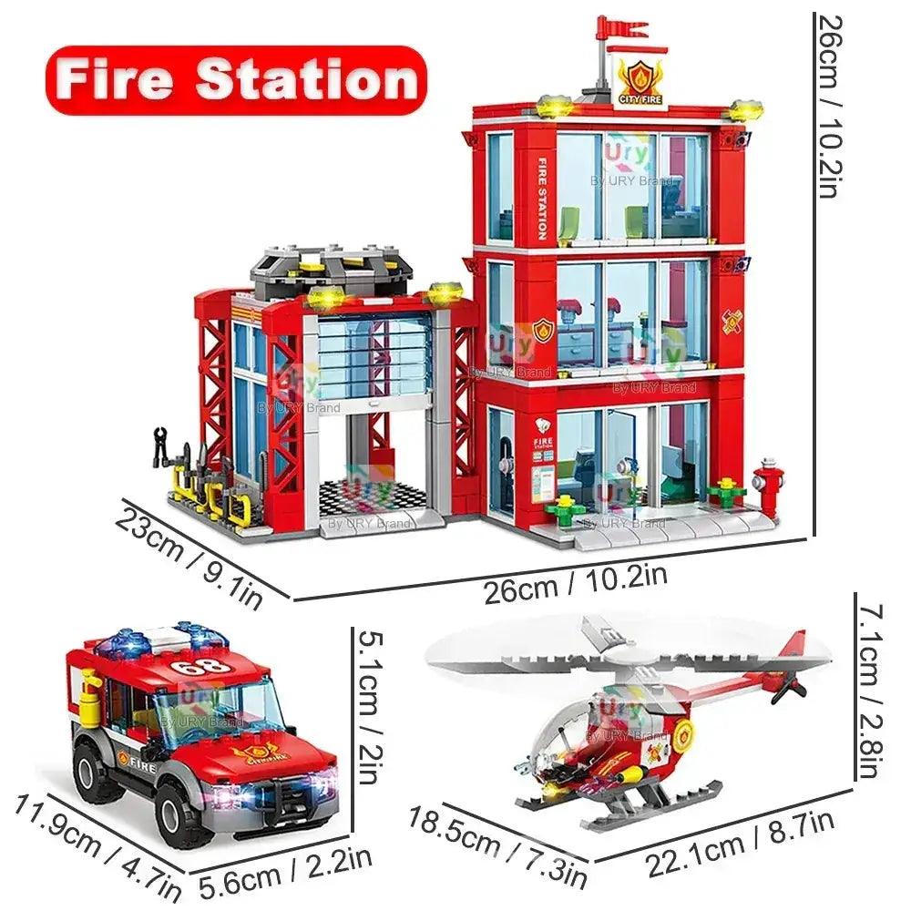  Lego Compatible Fire Station CE Certified Rescue Set -  ToylandEU™