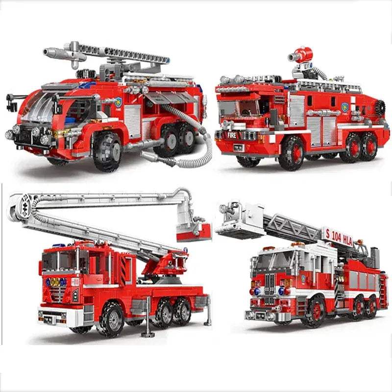 Lego Compatible Fire Truck Building Block Kit For Kids - ToylandEU