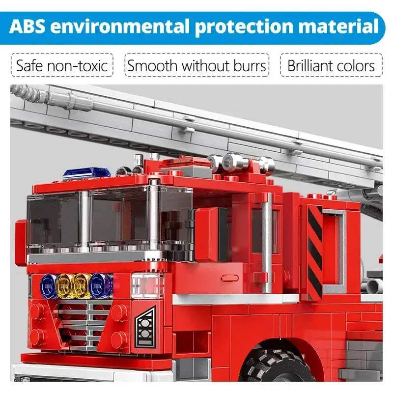 Lego Compatible Fire Truck Building Block Kit For Kids - ToylandEU