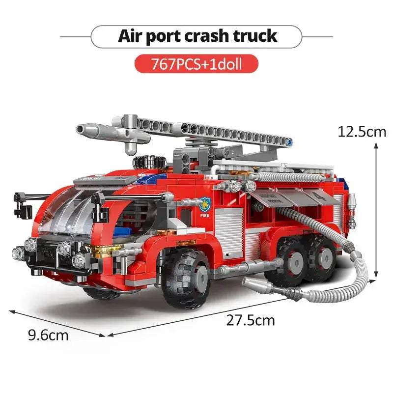 Lego Compatible Fire Truck Building Block Kit For Kids - ToylandEU
